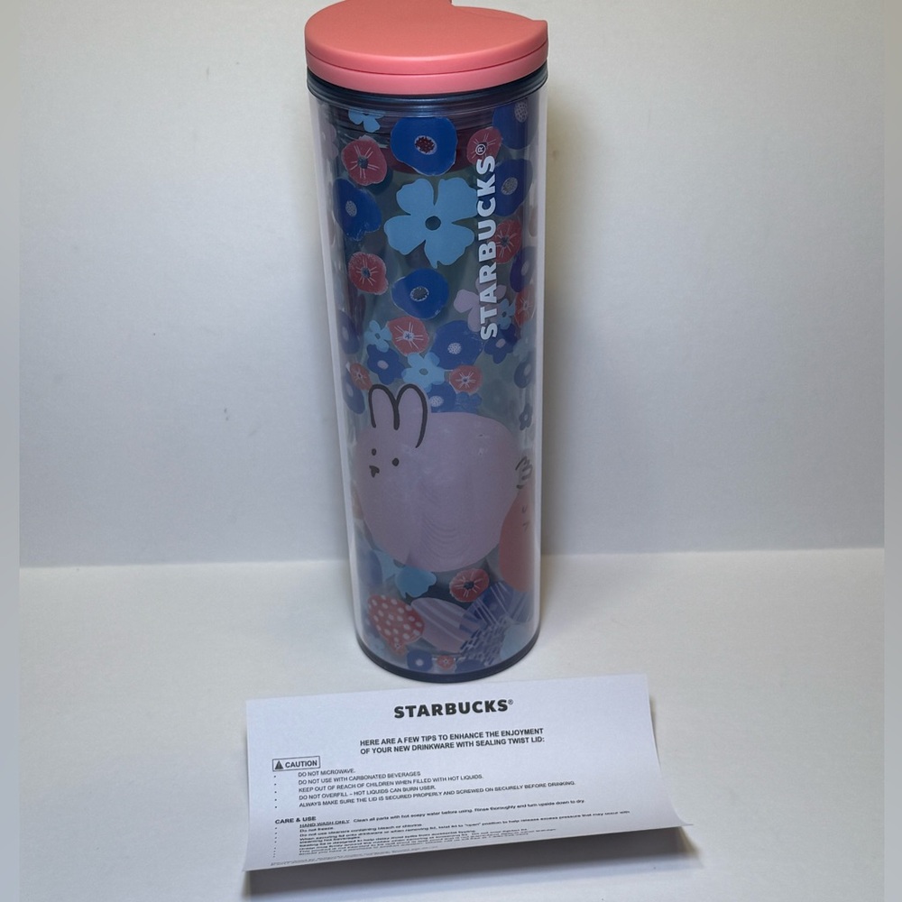 New Starbucks 2020 Easter Spring Hot/Cold Cup Tumbler Bunny Pink Chick 16 oz - Picture 8 of 10